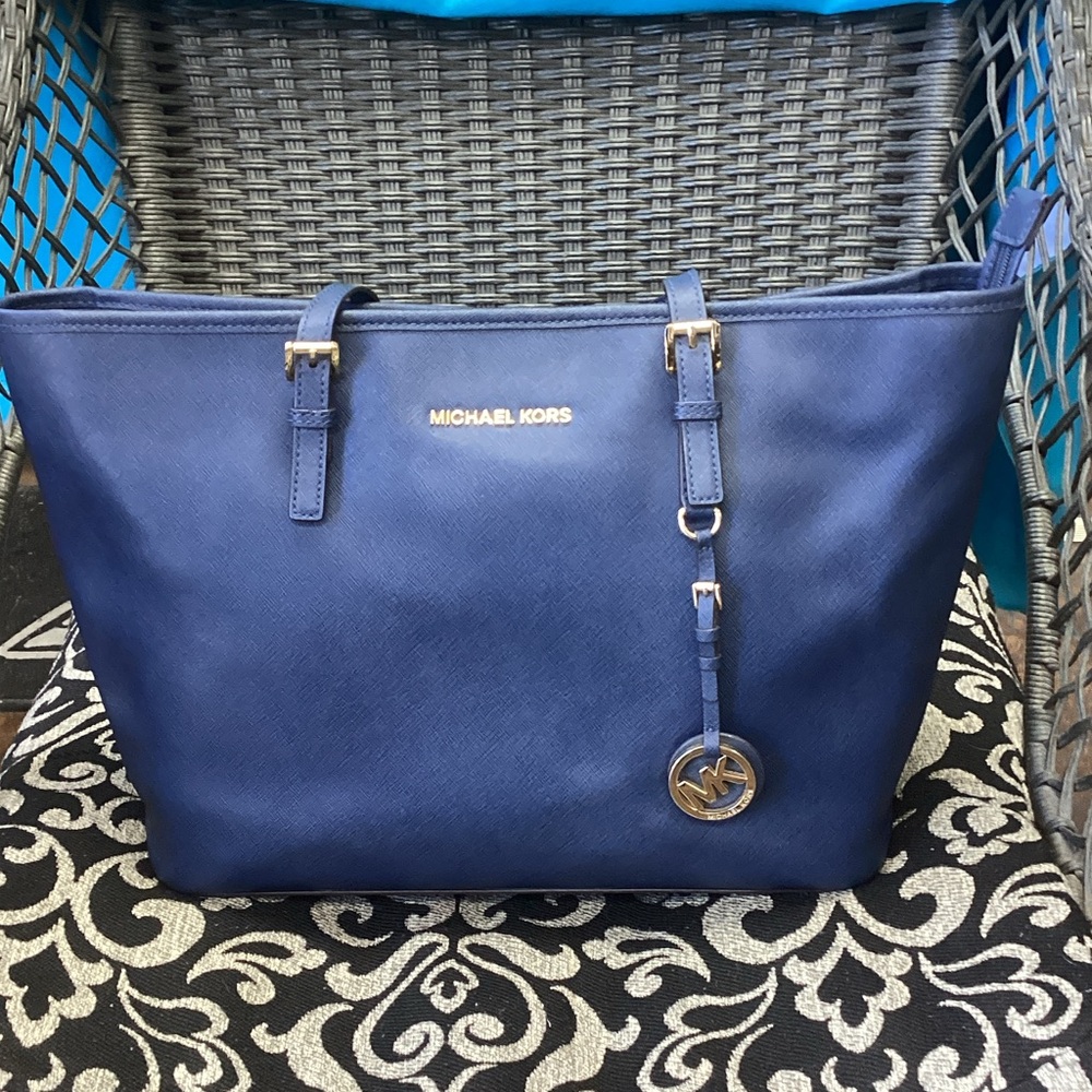 Michael Kors Navy Blue Tote Bag